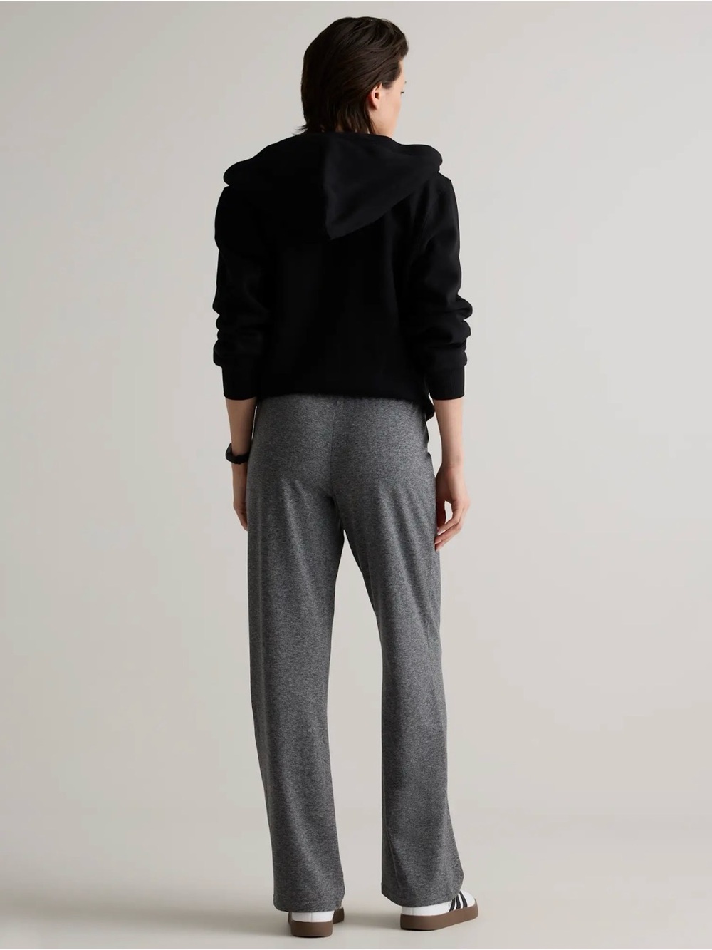 Quince Flowknit Drawstring Wide-Leg Pants - Heather Gray - Picture 3 of 6